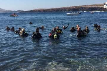 Nueva limpieza de los fondos marinos de Tufia (Foto TA)
